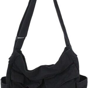Canvas Crossbody Bag for Women Large Messenger Shoulder Travel Multi-pocket